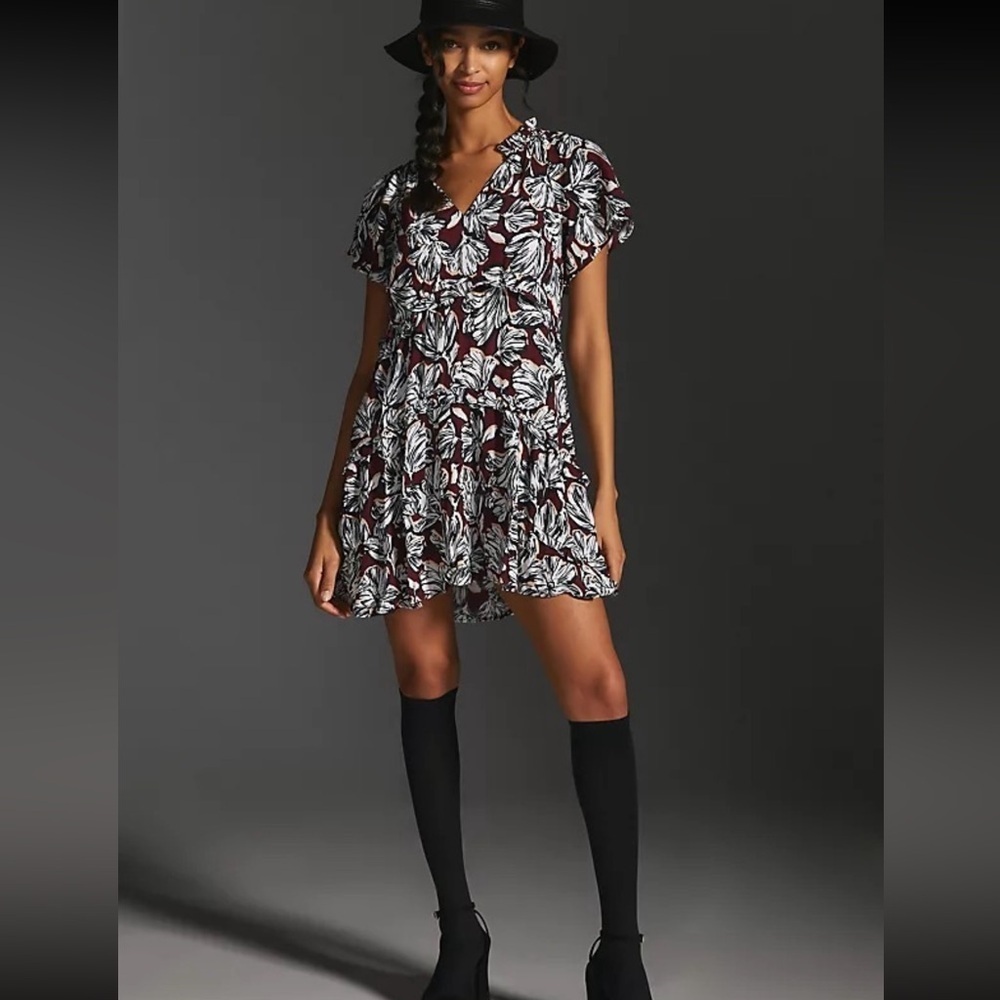 Anthropologie Penrose Tiered Short Sleeve Tunic Dress​​​